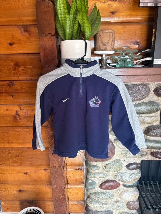 NHL Other - Vintage Nike NHL Vancouver Canucks 1/4 Zip Fleece Youth 6X approx 7-6y Boys HTF